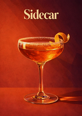 Sidecar Cocktail with Orange Garnish