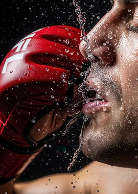 Boxer Hit by Water Splash