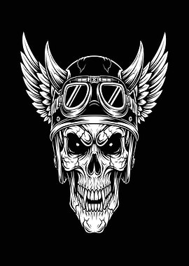 Winged Skull with Goggles