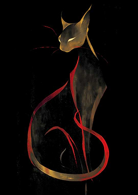 Abstract Cat Painting