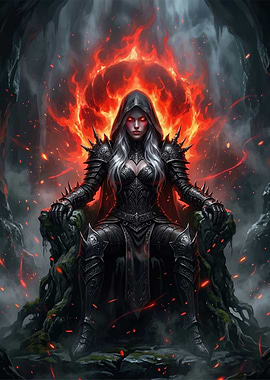 Dark Sorceress on Throne