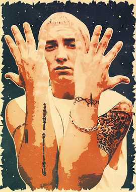 Eminem with Hands Up