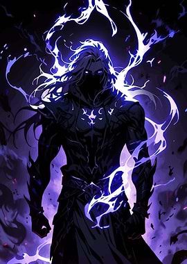 Dark Warrior with Purple Energy