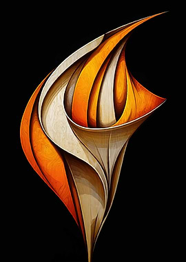 Abstract Flame-like Sculpture