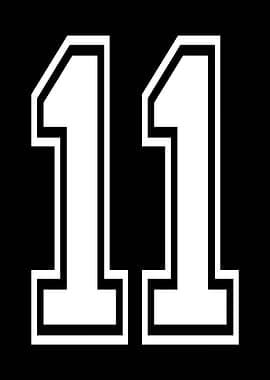 Number 11 with White Outline
