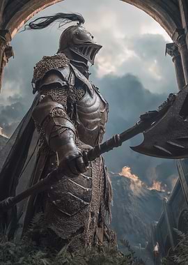 Fantasy Knight with Axe