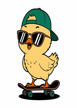 Cool chick on a skateboard