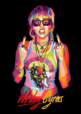Miley Cyrus Pop Art Portrait