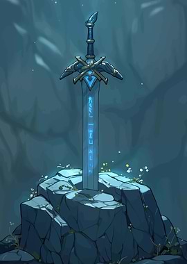 Mystical Sword on Rock