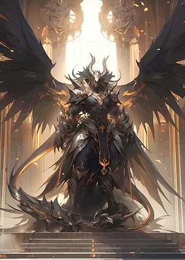 Dark Angel Warrior in Golden Hall