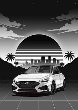 White Hyundai i30 Fastback N