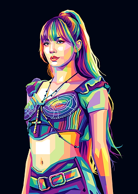 Colorful Pop Art Portrait of Lisa