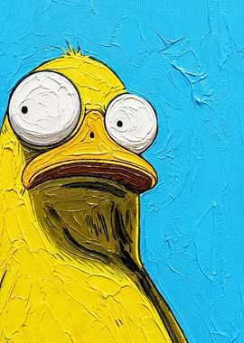 Funny Yellow Bird Painting