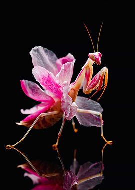 Pink Orchid Mantis Macro Photography