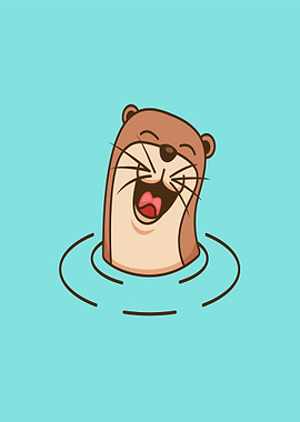 Cute Otter Laughing in Water
