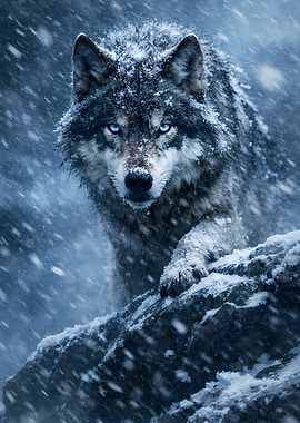 Wolf in a Snowstorm