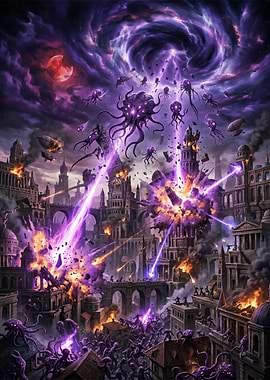 Cosmic Tentacle Invasion of a City