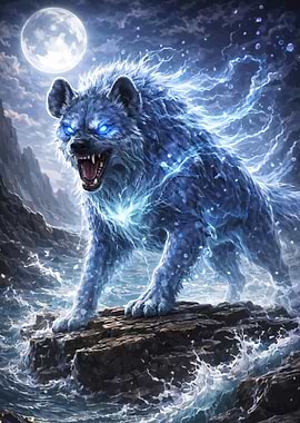 Electric Wolf Under the Moon