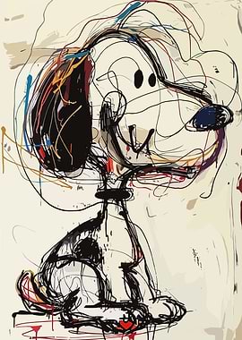 Snoopy Abstract Painting