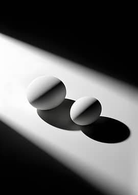 Two white eggs in dramatic light