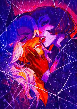 Vampire Kiss Through Broken Glass
