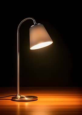Modern Desk Lamp on Wooden Surface