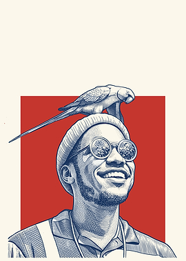 Anderson Paak with Parrot on Head