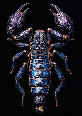 Detailed Blue Scorpion Macro Photography