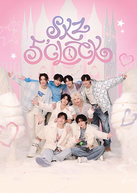 K-Pop Group Poses in Pastel Castle Setting