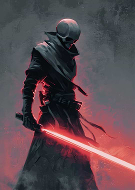 Skull Warrior with Red Lightsaber