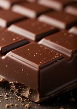 Close-up of Dark Chocolate Bar