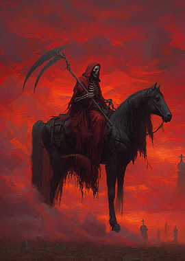 Grim Reaper on a Black Horse