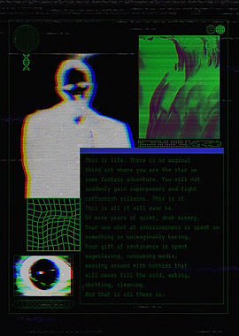 All There Is. Glitchy Cyberpunk Poster