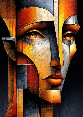 Abstract Cubist Portrait