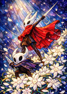 Hornet and Knight in Floral Setting
