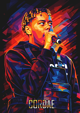 Cordae performing with microphone