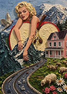 Marilyn Monroe in an Apple Landscape