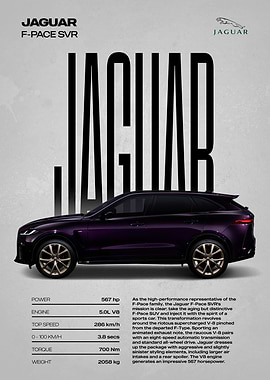 Jaguar F-Pace SVR Car Poster