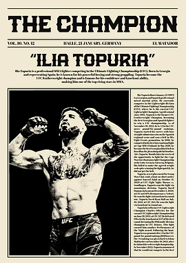 Ilia Topuria UFC Champion Poster