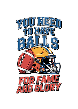 Football Helmet and Ball with Text