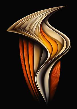 Abstract Swirling Flame Sculpture