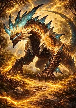 Electric Dragon in Forest