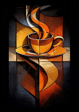 Abstract Coffee Cup Art