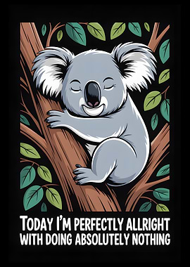 Cute Koala Relaxing on a Tree