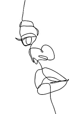 Minimalist Line Art of a Woman's Face