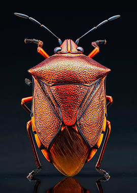 Orange Shield Bug Macro Photography