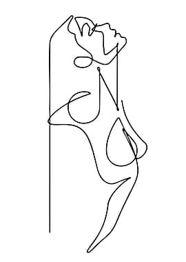 Minimalist Line Art of a Woman