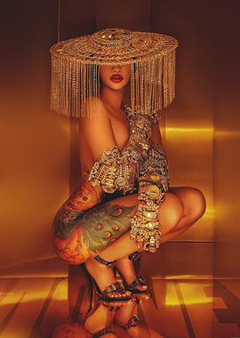 Cardi B in Golden Ensemble