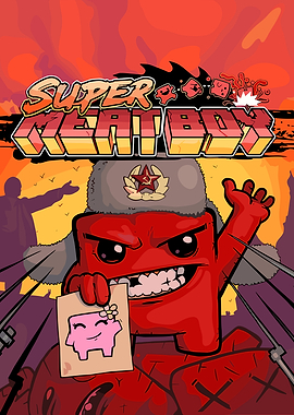 Super Meat Boy Soviet Poster