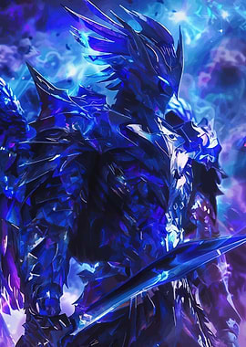 Blue Crystal Warrior with Sword